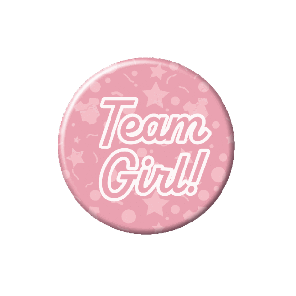 Button Gender reveal - team girl