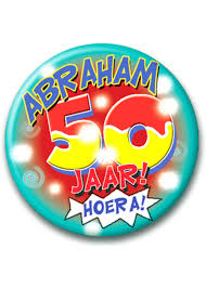 Button klein - abraham 50 jaar hoera