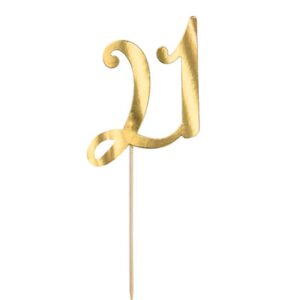 Cake Topper 21 goud
