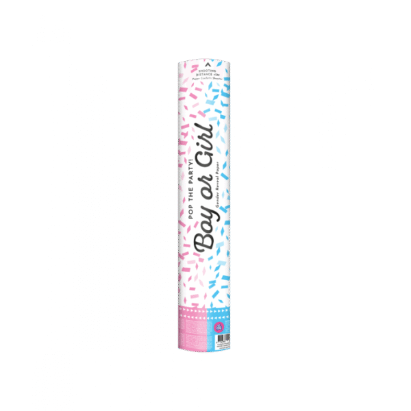 Confetti shooter Gender Reveal roze (40cm)
