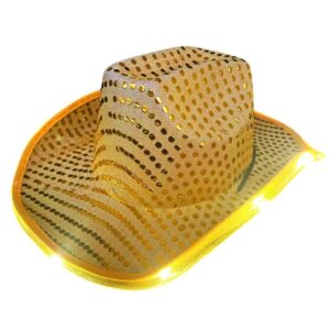 Cowboyhoed pailletten goud met licht