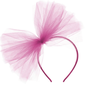 Diadeem Strik roze tule