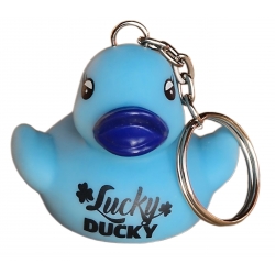 DUCKY TALK Lucky Ducky sleutelhanger blauw