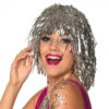Folie pruik metallic goud/zilver