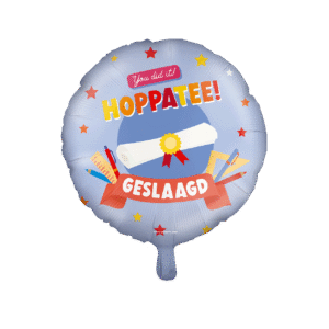 Folieballon Geslaagd hoppatee!