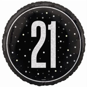 Folieballon Glitz Black & Silver 21