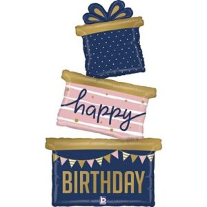 Folieballon "Happy Birthday" cadeautjes