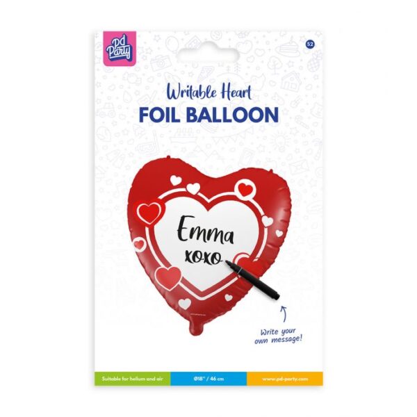Folieballon Hart (beschrijfbaar)