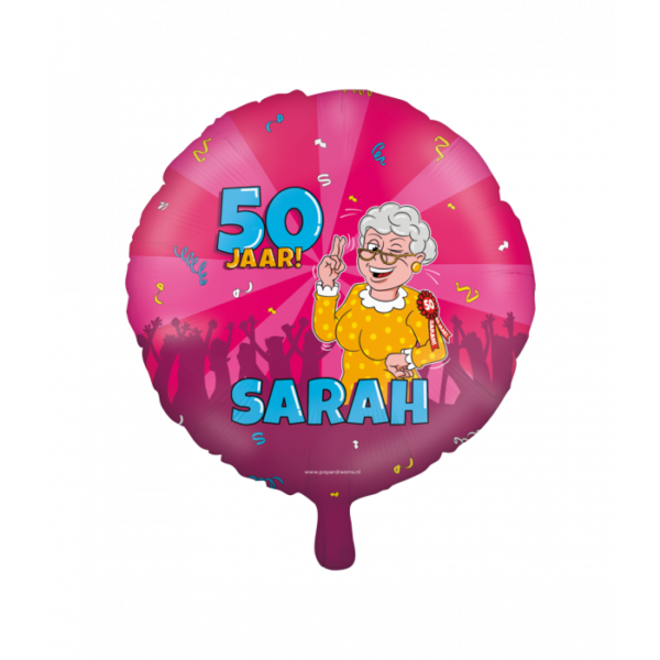 Folieballon Sarah cartoon