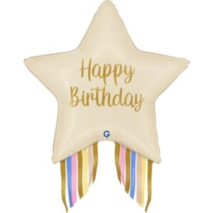 Folieballon ster Happy Birthday