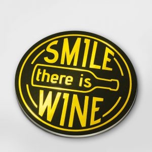 Glossy Coasters - Smile there is wine