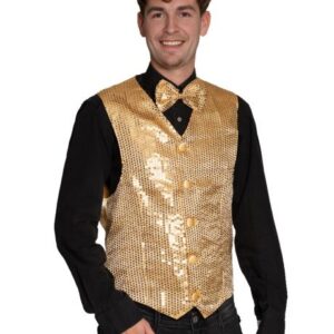 Gilet + strik goud