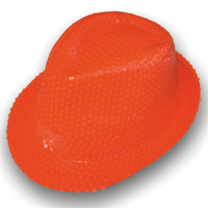 Gleufhoedje oranje pailletten