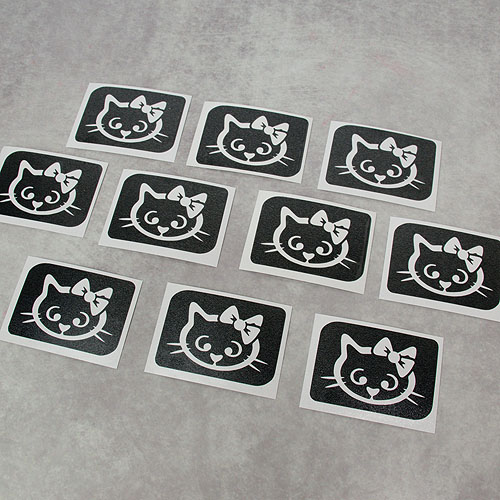 Glitter tattoo stencil Cat