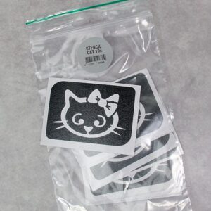 Glitter tattoo stencil Cat