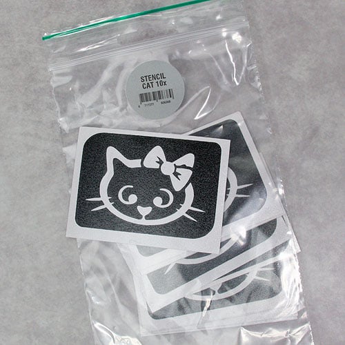 Glitter tattoo stencil Cat