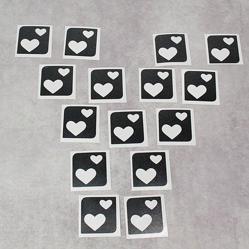 Glitter tattoo stencil Hearts