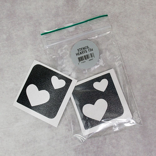 Glitter tattoo stencil Hearts
