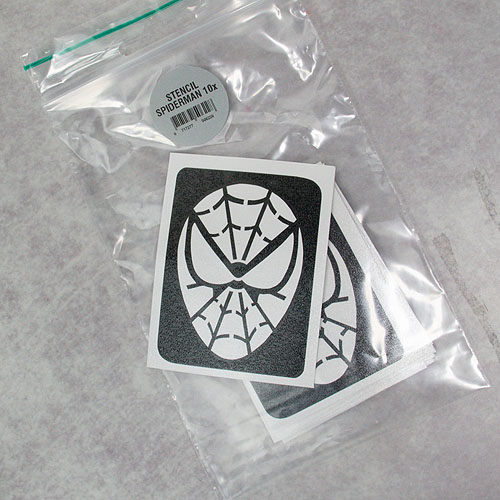 Glitter tattoo stencil Spierman