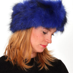 Haarband blauw bont