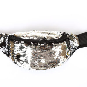 Heuptasje zilver/zwart pailletten