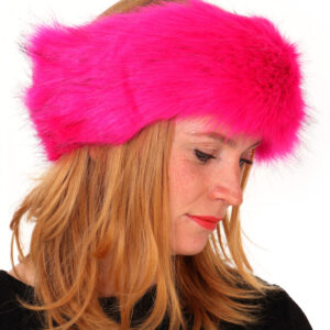 Hoofdband roze bont