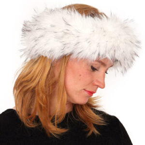 Hoofdband wit/zwart bont