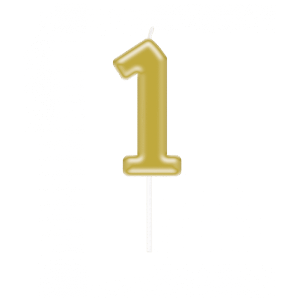 Kaarsje cijfer goud ( 0 t/m 9 )