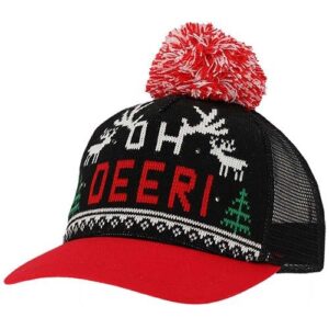 Kerst pet pluche met LED zwart "Oh Deer"