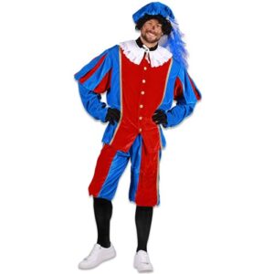 Kostuum Piet Populair rood/blauw XXL
