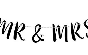 Letterslinger zwart DIY huwelijk