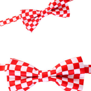 Luxe strik brabant rood/wit geblokt