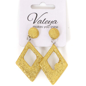Oorbellen glitter ruit goud