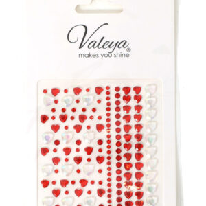 Opplak steentjes mix rood/wit