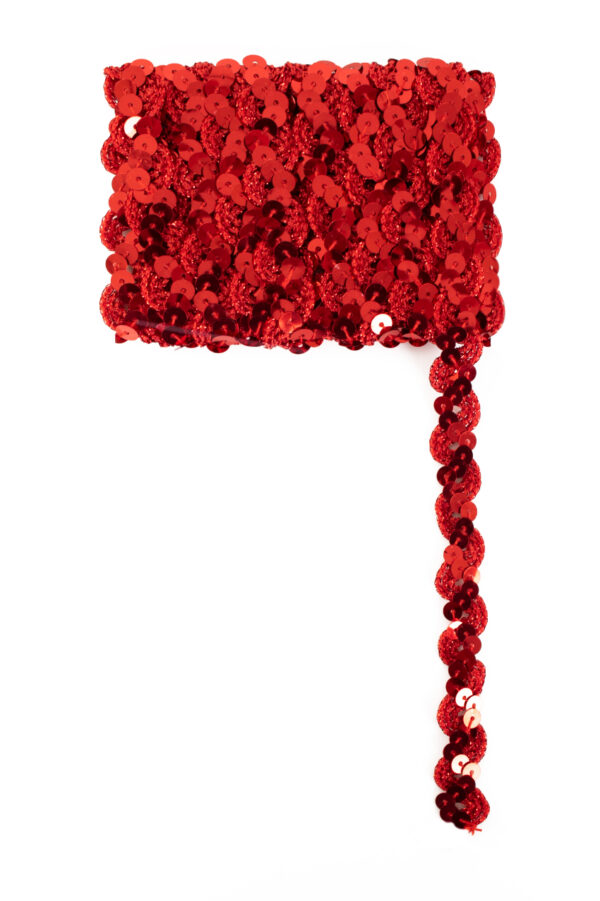 Paillettenband golvend rood