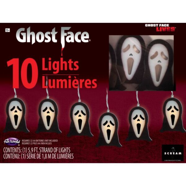 Scream Ghost Face lampjes snoer (licentie)