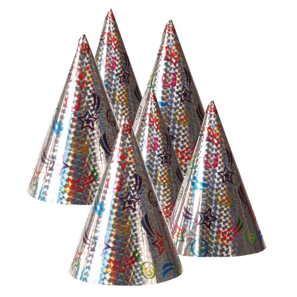 Set 6 holografische hoedjes