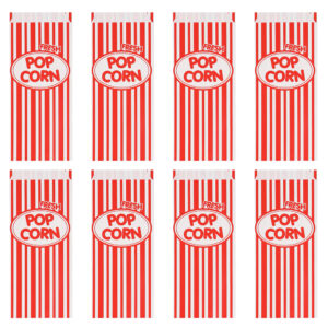 Set 8 papieren popcorn uitdeelzakjes
