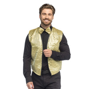 Set Gilet + Strik Spangles goud