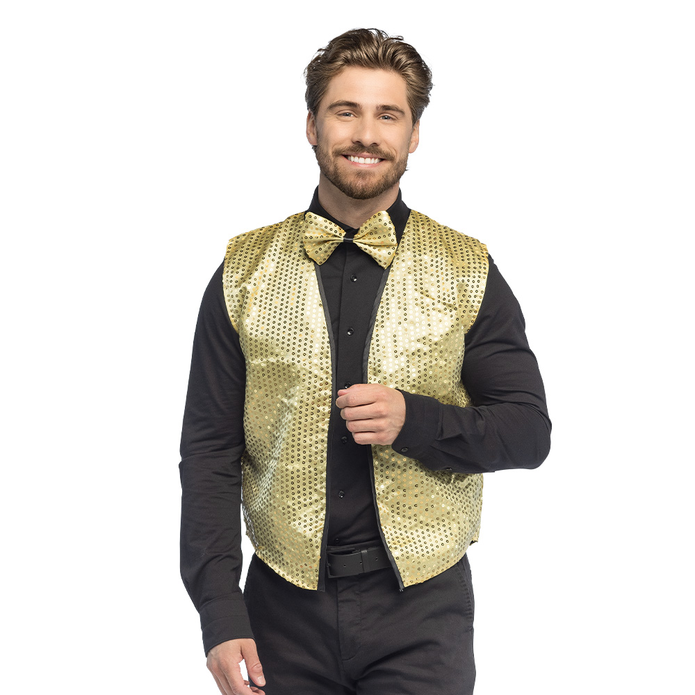 Set Gilet + Strik Spangles goud