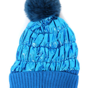 Skimuts metallic blauw