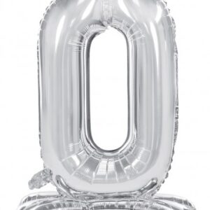 Staande folieballon metallic zilver