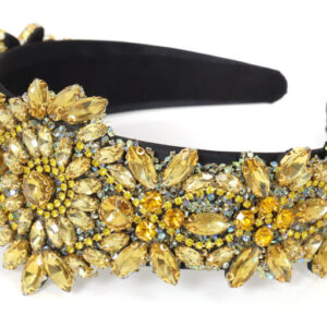 Strass haarband goud