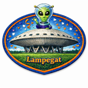 Strijkembleem Alien Lempke op Evoluon