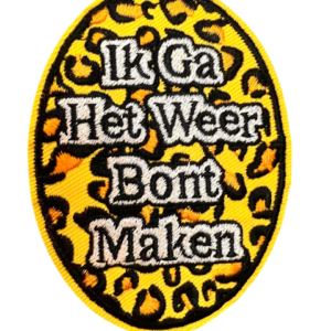 Strijkembleem Ik ga het weer bont maken