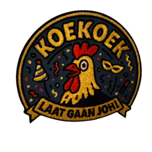 Strijkembleem KOEKOEK