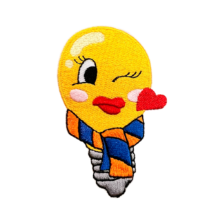 Strijkembleem Lampje kussend