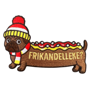 Strijkembleem Oeteldonk Frikandelleke bulldog