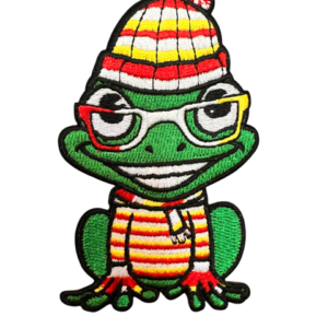 Strijkembleem Oeteldonk Kikker met kleding