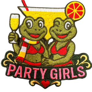 Strijkembleem Oeteldonk party gilrls